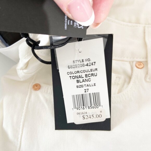 NWT PAIGE Cindy High Rise Cropped Straight Jeans in Tonal Ecru size 27 - Picture 7 of 10